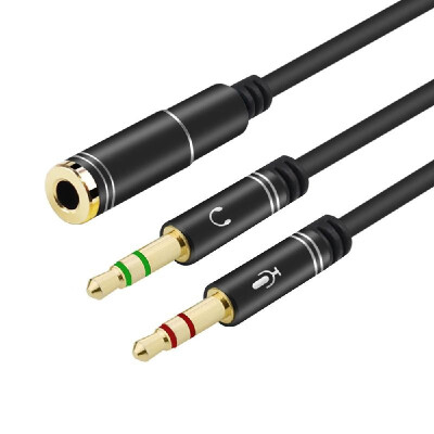 

M4 35mm Audio Y Splitter Cable 1 Female to 2 Male Headphone Microphone Cord Gold Plated for Headphone to PC Adapter