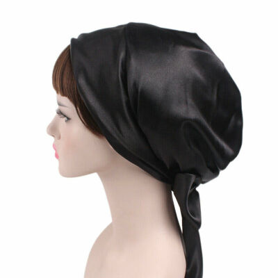 

Womens Fashion Scarf Turban Sleeping Cap Satin Bow Headscarf Bonnet Hair Wrap