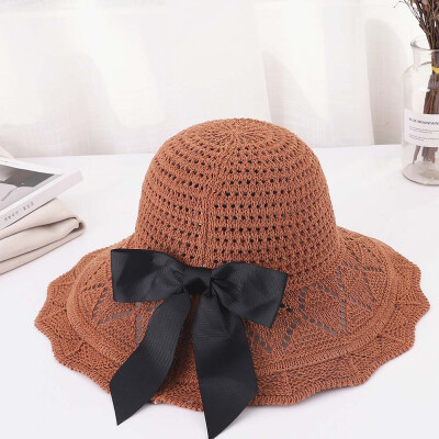 

Ladies Undercover Floppy Foldable Wide Brim Straw Hollow Beach Holiday Sun Hats