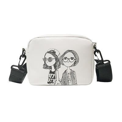 

Cartoon Printing Square Shoulder Handbags Women PU Leather Crossbody Bags
