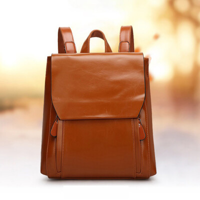 

Tailored Women Leather Handbag Soft Face Fashion Retro College Backpack