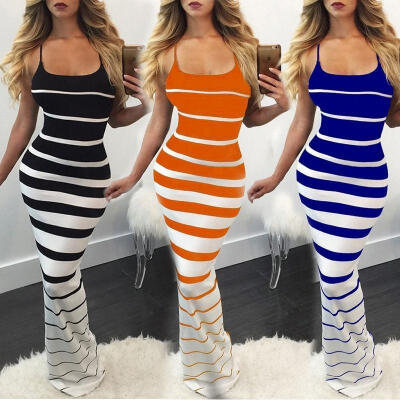 

New Women Summer Casual Bandage Bodycon Evening Party Cocktail Long Maxi Dress