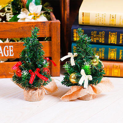 

Christmas tree ornament mini small bonsai wooden potted ornaments