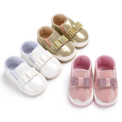 

Toddler Baby Girl Bowknot Shoes Infant Anti Slip Casual Breathable Bling Shoes