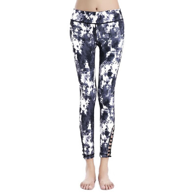

Fashion Women Sports Pants Print Elastic Running Fitness Yoga Trousers Hollow Out Slim Leggings Purple