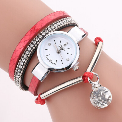 

Duoya D254 Rhinestone Pendant Noble Bracelet Female Watch Winding Quartz Watch