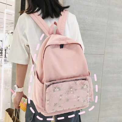 

Junior high school students Hong Kong wind bag female Korean high school retro backpacks female shoulder street girls Joker travel