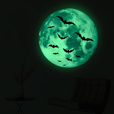 

〖Follure〗Creative Luminous Moon-shadow Wall Sticker Halloween Decoration Sticker Bat