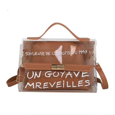 

Transparent Letter Print Shoulder Handbags Women Small Clutch Crossbody Bag