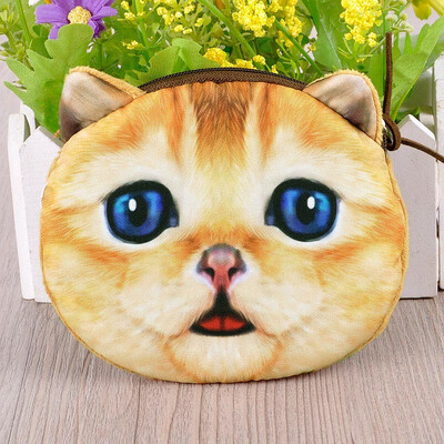 

New Casual Handbag Purse Cute Fashion Women Coin Purse Cat Animal Print Mini Wallet Zipper Closure Small Clutch Bag