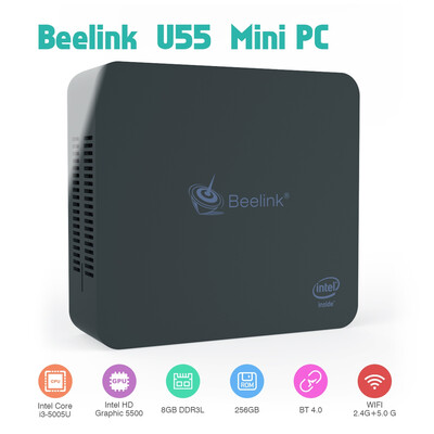 

Beelink U55 Mini PC Intel Core I3 - 5005U Intel HD Graphics 5500 24G 58G WiFi 1000Mbps 2 x USB30 BT40 Support Wi