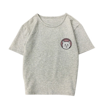 

Harajuku T Shirt for Women Kawaii Cute Cat Letter Printed Loose Tshirts Summer Sleeve White T-Shirt Girl Casual Tops