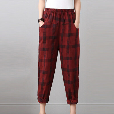 

Tailored Womens New Loose Casual Harem Pants Elastic Waist Print Pants Trousers