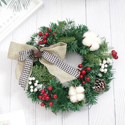 

Tailored 30cm Christmas Wreath Door Wall Ornament Garland Decoration Christmas Present