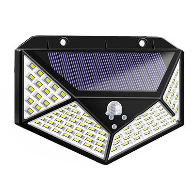 

Waterproof Human Body Infrared Light Solar Energy Wall Lamp Outdoor Garden Light 100 LED 4 Sides