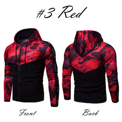 

Men Camouflage Hoodie Coat Jacket Outwear Sweater Jumper Zip Up Pullover Tops