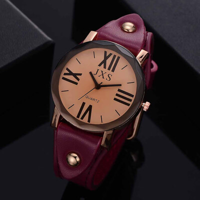 

〖Follure〗Fashion Roman Numerals Simple Casual Leather Padded Strap Womens Quartz Watch