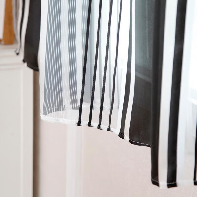 

Window Curtain Modern Striped Sheer Curtain Vertical Window Screening Window Rod Pocket Curtain Panel for Living Room Bedroom Dini