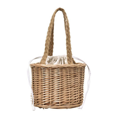 

Summer Beach Straw Basket Casual Top-handle Bags Women Shoulder Handbags