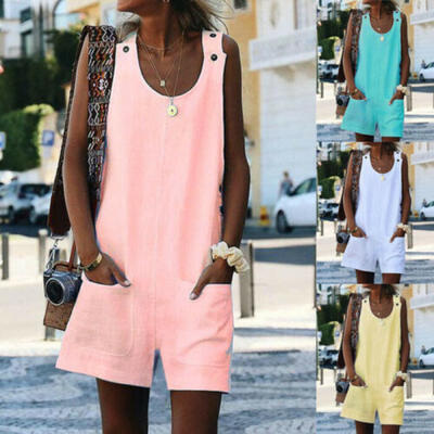 

Women Dungarees Harem Strap Pants Loose Jumpsuit Baggy Trousers Overalls Shorts