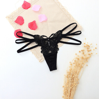 

ETOSELL Butterfly Panties for Women Sexy Lace G-String Thong Seamless Pantie Underwear Womens Translucent String Porno Lingerie