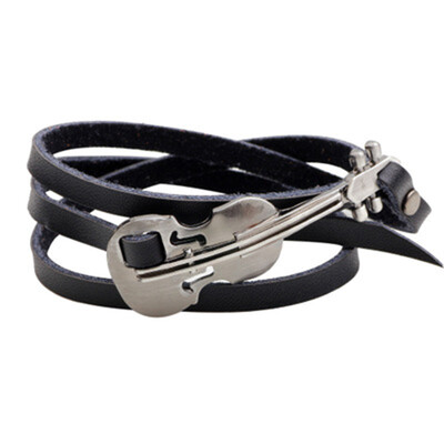 

Novelty Jewelry Novelty Women Alloy Gifts Individual Charm Leather Bracelet Guitar Vintage Punk Jewelry Bracelet
