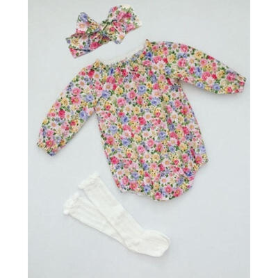 

Newborn Infant Baby Girl Floral Romper Bodysuit Jumpsuit Headband Outfit Clothes