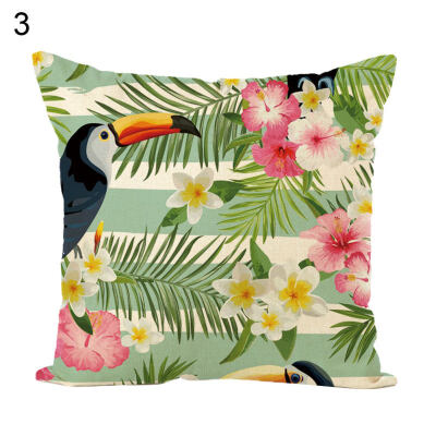 

45x45cm Forest Parrot Throw Pillow Case Cushion Cover Sofa Bed Car Home Decor