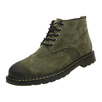 

New Men Large Size 39-47 Leather Winter Shoes Fashion Men Winter Boots Mid-Calf Mens Boots Leather lace-up Mens Boots Shoes