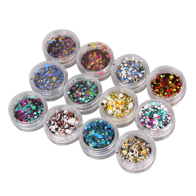 

12pcs Laser Nails Sticker Mix Color Rhinestones Nail Art Decorations Nails