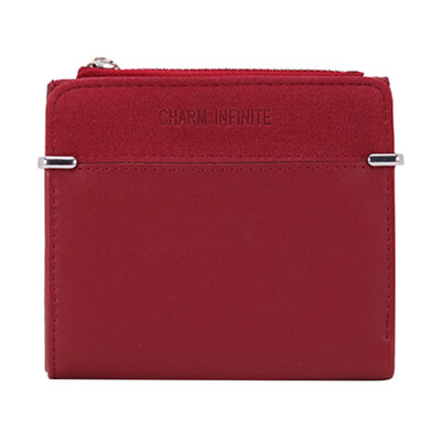 

Women Thin Solid Color Zipper Foldable Short Wallet Purse Cash Card Coin Holder