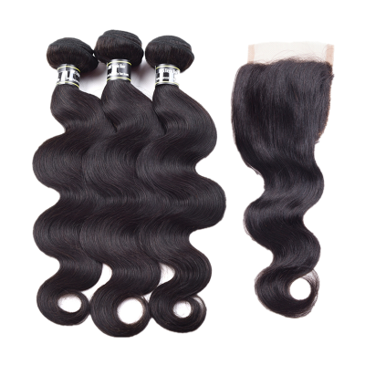 

Amazing Star Malaysian Virgin Hair Body Wave Crochet Closure with Bundles Body Wave with Closure 4x4 Inch Free Part Soft&Full