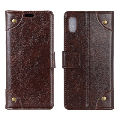 

MOONCASE Apple iPhone  Copper Buckle Napa Leather Case - Coffee