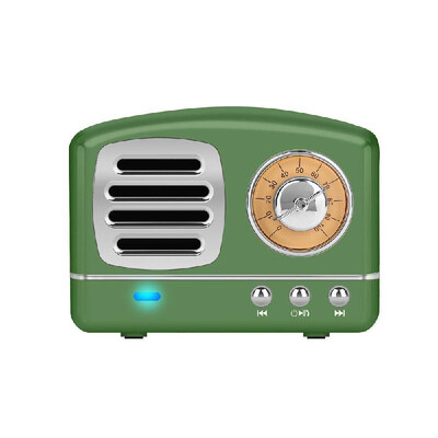 

Mini Rechargeable Wireless Stereo Retro Speaker Built-in Microphone Support BT Conncetion TF Card USB AUX Input for Party Travel K