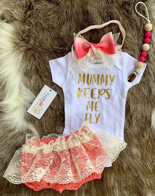 

Newborn Baby Girls Romper Bodysuit 3PCS Tops Pants Headband Outfits Clothes Set
