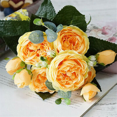 

1 Bouquet Artificial Fake Rose Silk Flower Bridal Hydrangea Wedding Party Décor