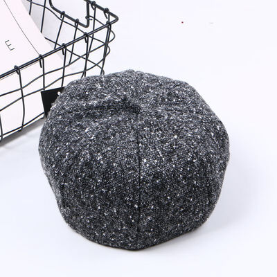 

Autumn&Winter New Beret Hat Female Xiao Qingxin Literary&Art Flower Line Painter Hat Nethong with Warm Point Knitted Hat