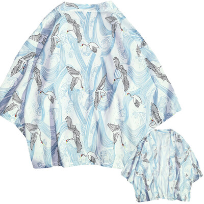 

Toponeto Fashion Lovers Individuality Print Top Blouse Kimono Hot Spring Clothing