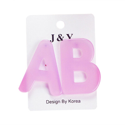 

Women Exaggerated Jelly Color Alphabet AB Dangle Acrylic Asymmetric Earings