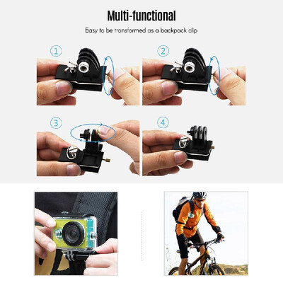 

TELESIN Multi Functional Aluminum Alloy Cap Clip Baseball Hat Clamp Mount Backpack Clip for GoPro Hero 7654 Xiaomi YI SJCAM Ac
