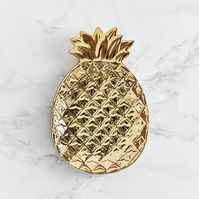 

Gobestart Gold-plated Dessert Plate Ceramic Jewelry Plate Craft Gifts Home Decoration