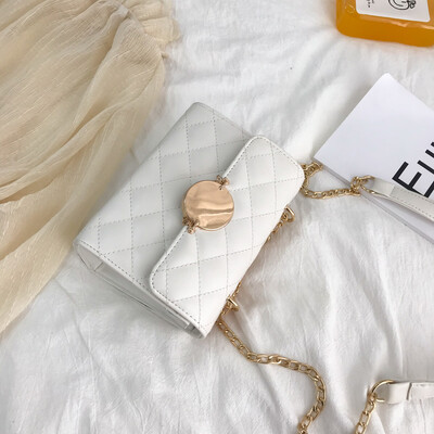 

Casual temperament Sen wild slanting small square bag 2019 new Korean fashion simple rhombic chain shoulder bag