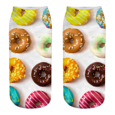 

1 Pair Harajuku Doughnut Food Cartoon Socks Women Fashion Spring Summer Low Cut Ankle Short Socks Female Fresh Style