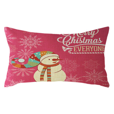 

Tailored Christmas Santa Claus Pillow Case Linen 30x50cm Throw Cushion Cover Home Decor