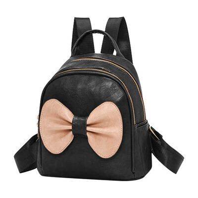 

Sweet Bowknot Backpack Preppy PU Leather Women Shoulder Travel School Bags