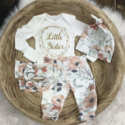 

US Newborn Baby Girl Clothes Little Sister Romper Floral Leggings Pants Outfits
