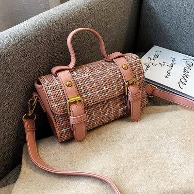 

Handbag bag 2019 autumn new fashion weaving small square bag with one shoulder&one shoulde