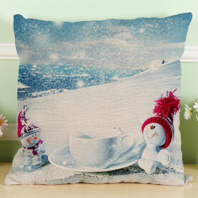 

〖Follure〗New Christmas Snowman Cotton Linen Pillow Case Sofa Cushion Cover Home Decor A