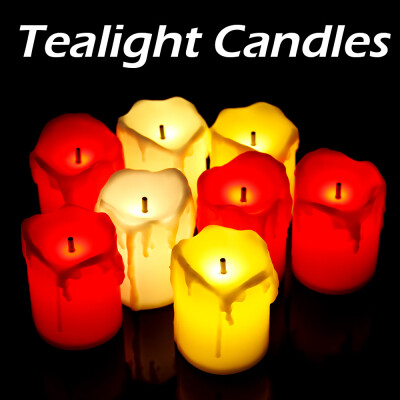 

12 pcs Electronic Candle Simulation Tears Candle Warm White Flameless Holiday Dinner Decoration