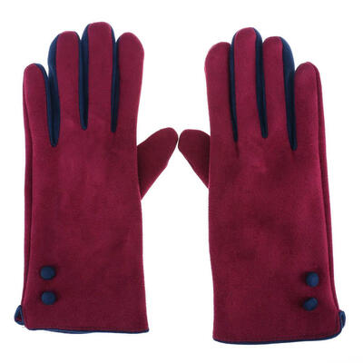 

Women Touch Screen Gloves Winter Suede Ladies Warm Gloves Drivers Gloves